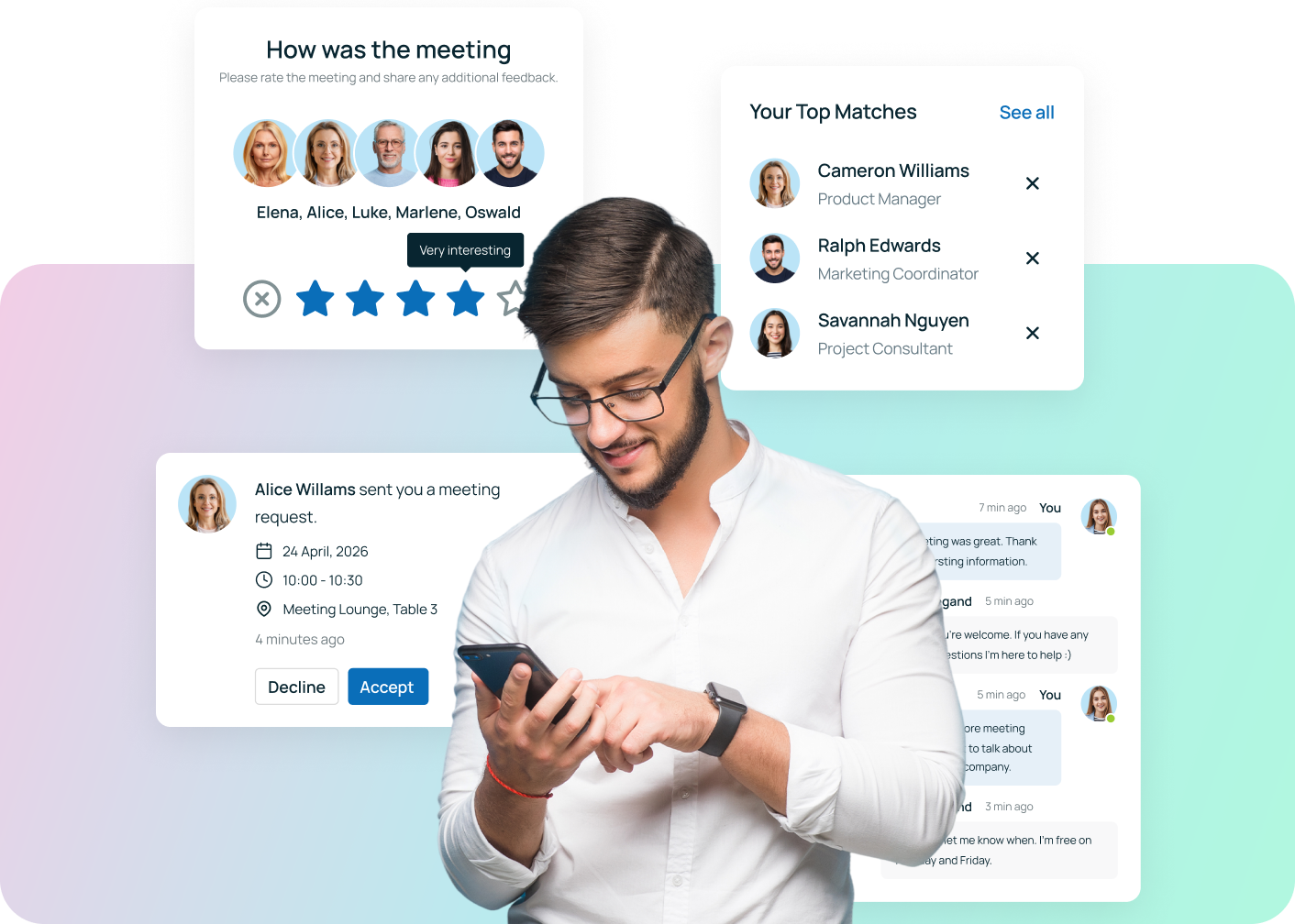 Event $$management$$ platform focused on $$networking$$.